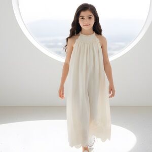 EleStory Cream Halter Dress